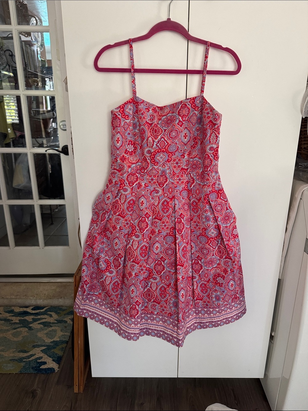 Talbots Pink Paisley-Print Spaghetti-Strap Sundress